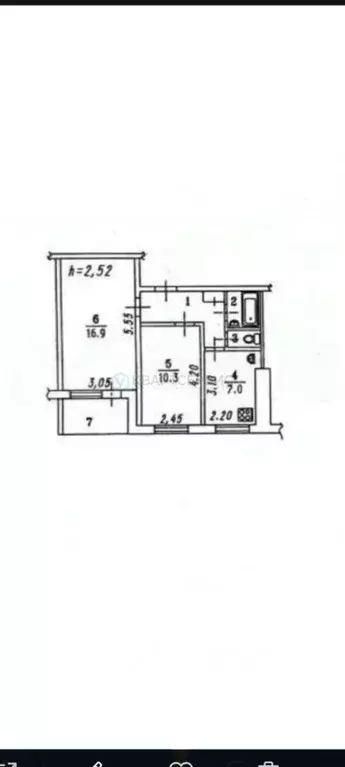 2-к кв. Омская область, Омск Ангарская ул., 2 (43.6 м) - Фото 1