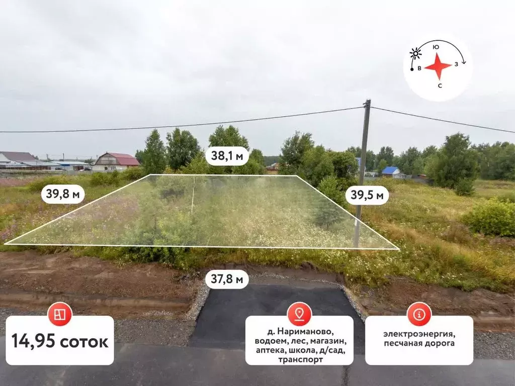 Участок в Тюменская область, Тюменский муниципальный округ, д. ... - Фото 1