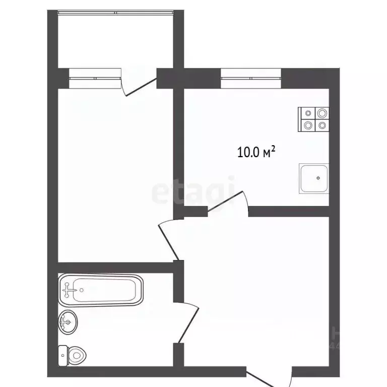 1-к кв. Тюменская область, Тюмень Тюменский-1 мкр, ул. Николая ... - Фото 2