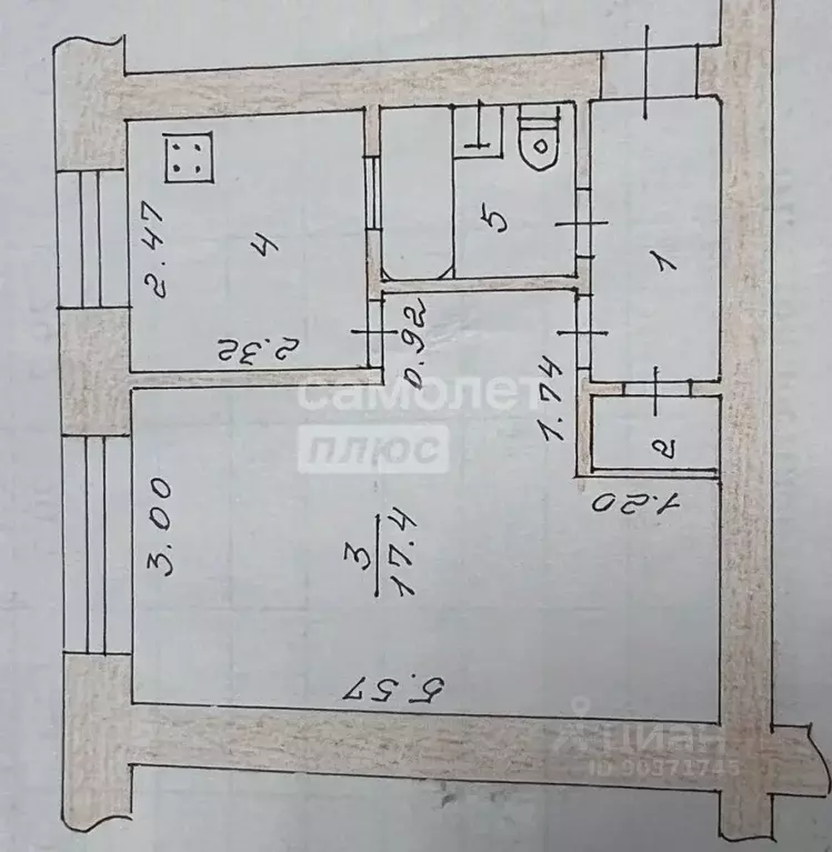 1-к кв. Чувашия, Новочебоксарск ул. Терешковой, 22 (29.7 м) - Фото 2