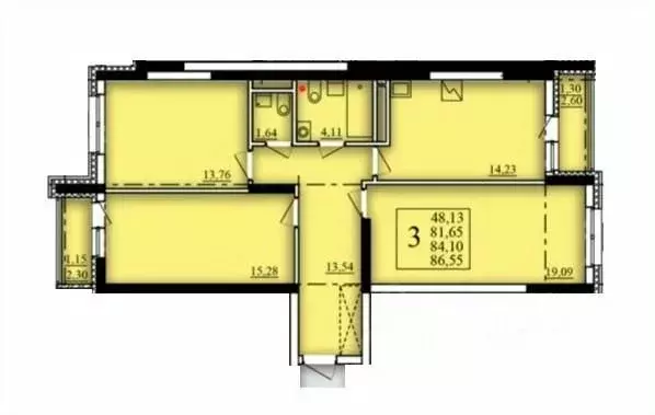 3-к кв. Башкортостан, Уфа Затон-Восточный жилрайон, Паруса жилой ... - Фото 0