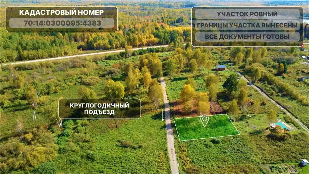 Участок в Томская область, Томский район, с. Коларово ул. Удачная, 22 ... - Фото 2