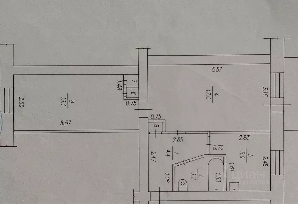 2-к кв. Кемеровская область, Юрга просп. Победы, 5 (44.0 м) - Фото 1