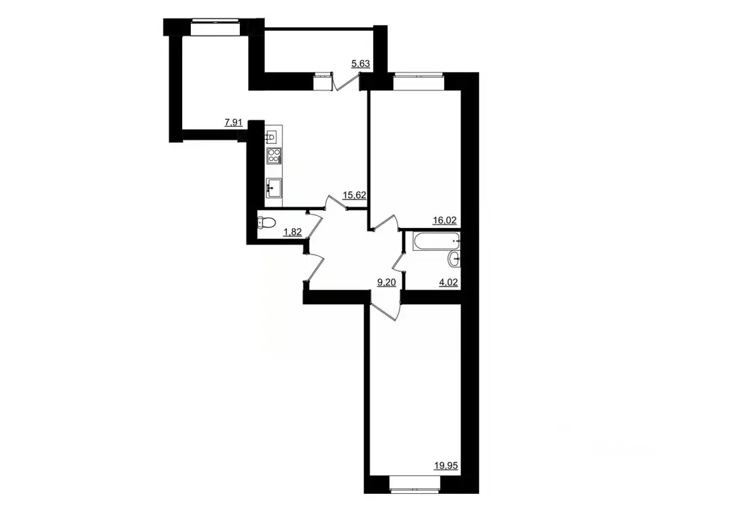 2-к кв. Костромская область, Кострома Малышково мкр,  (77.46 м) - Фото 1