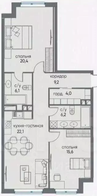 2-к кв. Москва ул. Нижние Мневники, 37Ас3 (83.3 м) - Фото 2