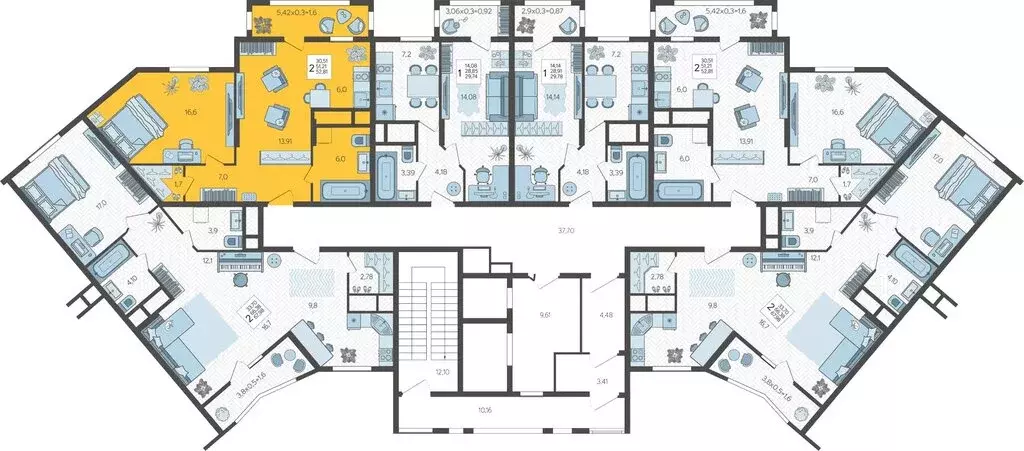 2-комнатная квартира: Краснодар, 3-я Трудовая улица, 1 (52.1 м) - Фото 1