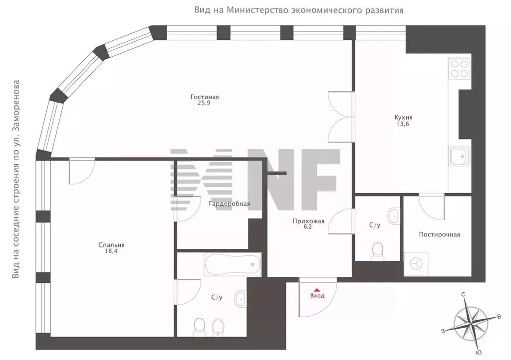 2-к кв. Москва Дружинниковская ул., 15 (76.6 м) - Фото 1