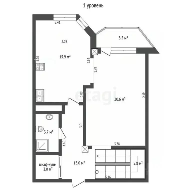 4-к кв. Тюменская область, Тюмень Заречный проезд, 33 (140.0 м) - Фото 2