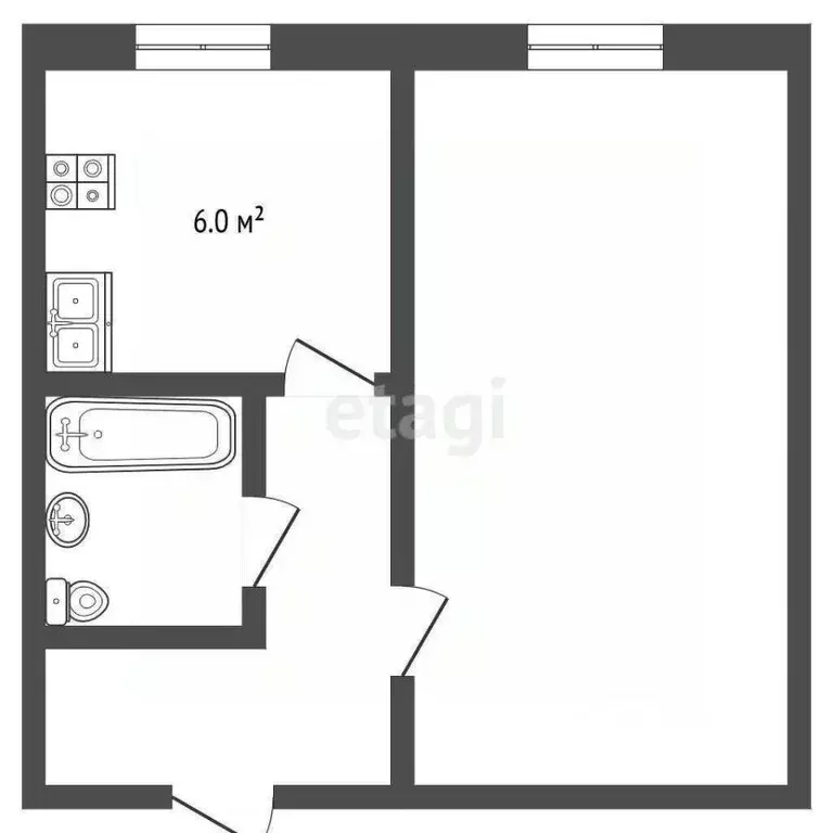 1-к кв. Забайкальский край, Чита ул. Ползунова, 24 (31.0 м) - Фото 1