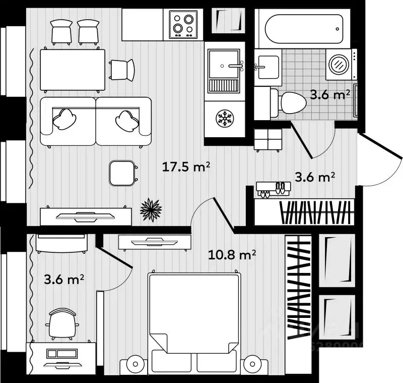 1-к кв. Приморский край, Надеждинский район, с. Вольно-Надеждинское  ... - Фото 1