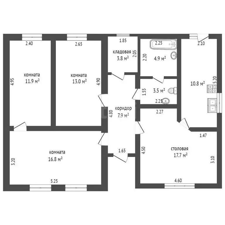 Дом в посёлок Комсомольский, улица Мира, 37 (97 м) - Фото 1