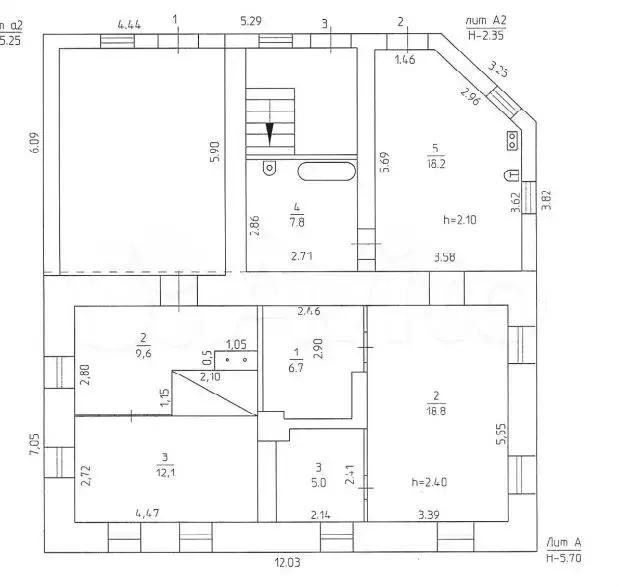 3-к. квартира, 56,5 м, 1/2 эт. - Фото 0