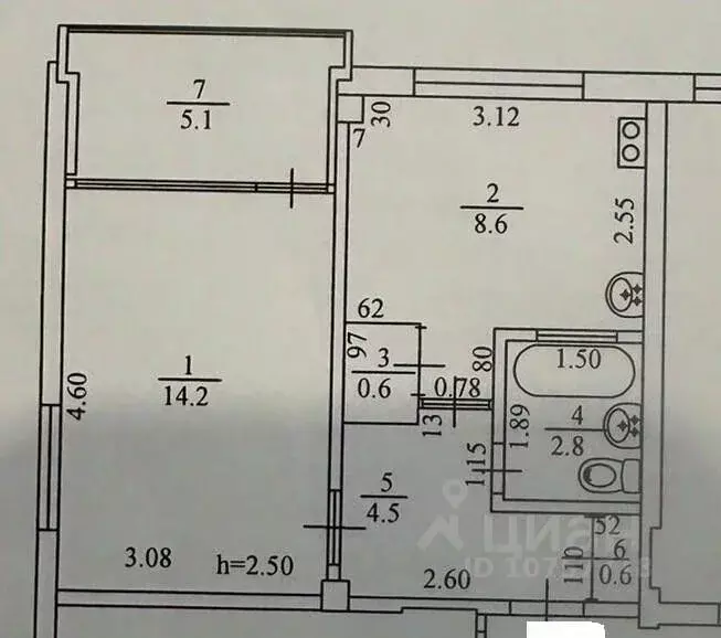 1-к кв. Краснодарский край, Сочи ул. Макаренко, 24 (31.3 м) - Фото 2