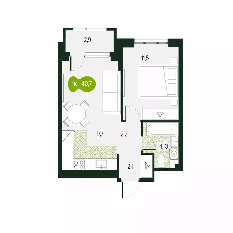 2-комнатная квартира: Чита, микрорайон Каштакский (40.7 м) - Фото 0