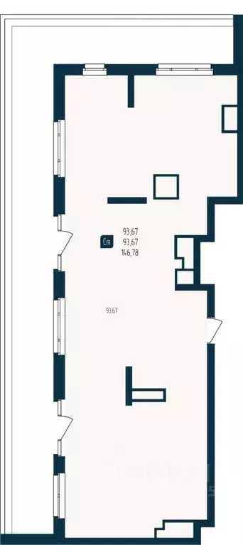 Студия Тюменская область, Тюмень  (93.67 м) - Фото 1
