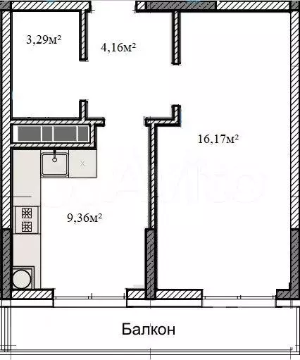 1-к. квартира, 34 м, 3/8 эт. - Фото 0