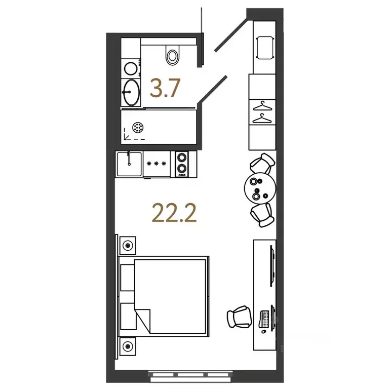 Студия Санкт-Петербург Ташкентская ул., 6к2 (25.9 м) - Фото 0