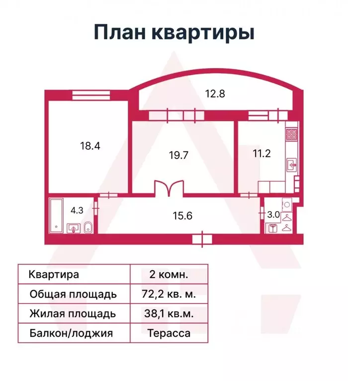 2-к кв. Санкт-Петербург Нейшлотский пер., 11к1 (72.2 м) - Фото 1