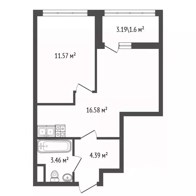 1-к кв. Санкт-Петербург ул. Коли Томчака, 3 (37.8 м) - Фото 2