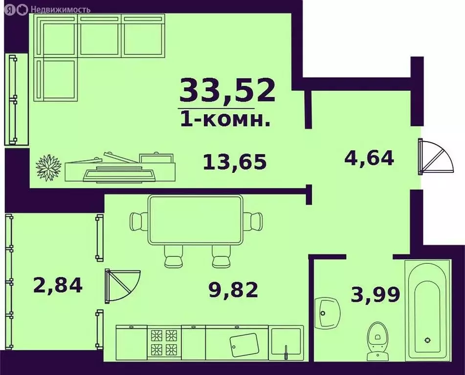 1-комнатная квартира: Ульяновск, микрорайон Верхняя Терраса, жилой ... - Фото 0
