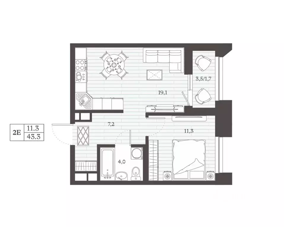 1-к кв. Дагестан, Дербент Эффект Визионер жилой комплекс (43.32 м) - Фото 1