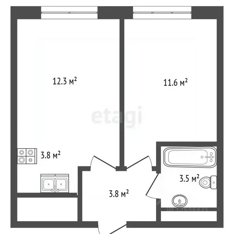 1-к кв. Московская область, Долгопрудный Парковая ул., 44к1 (35.0 м) - Фото 2