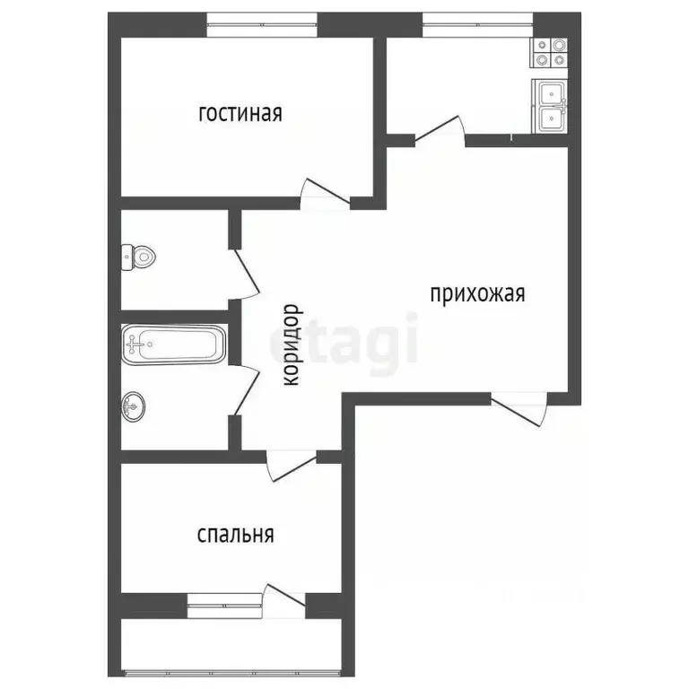2-к кв. Башкортостан, Бирск Интернациональная ул., 120В (48.6 м) - Фото 0