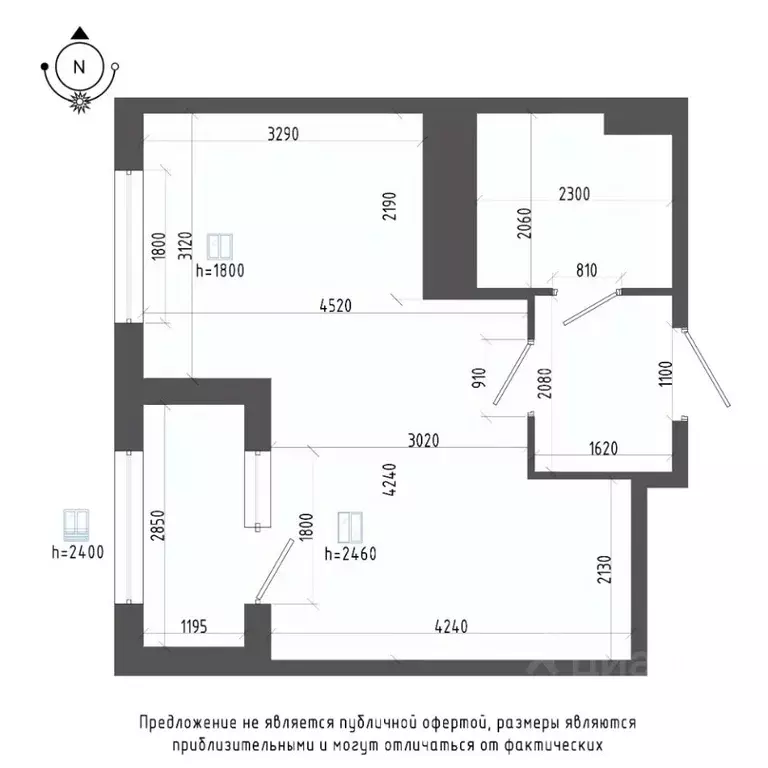 Студия Санкт-Петербург бул. Измайловский, 9 (33.8 м) - Фото 1