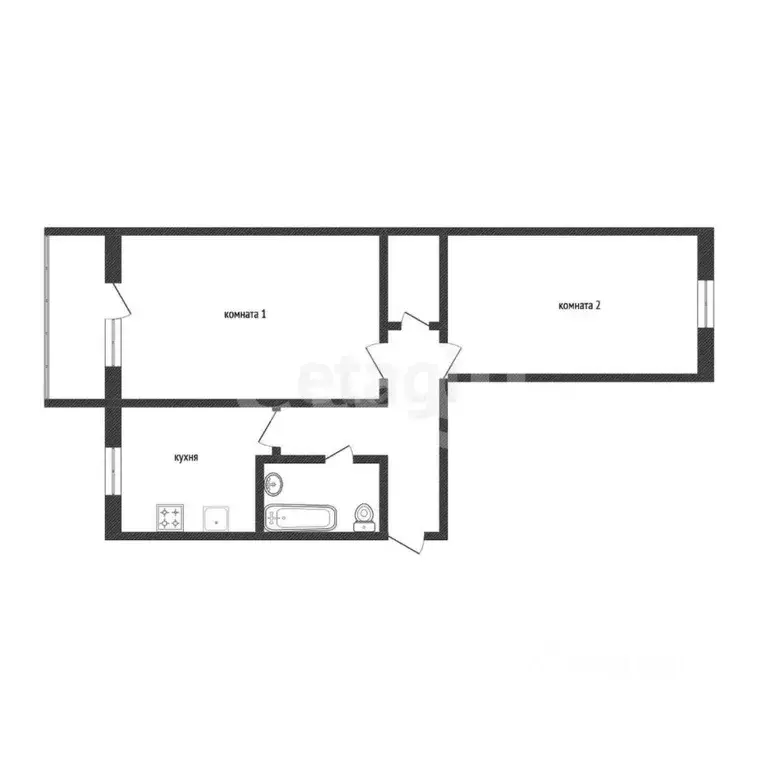 2-к кв. Омская область, Омск ул. Крупской, 14к4 (59.5 м) - Фото 1