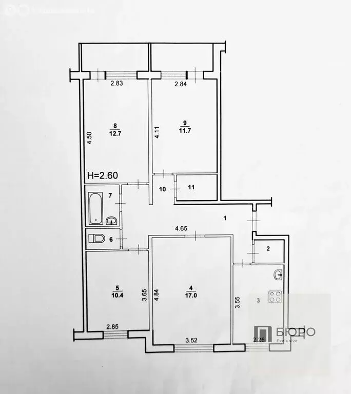4-комнатная квартира: Волжский, Оломоуцкая улица, 28 (79.7 м) - Фото 0