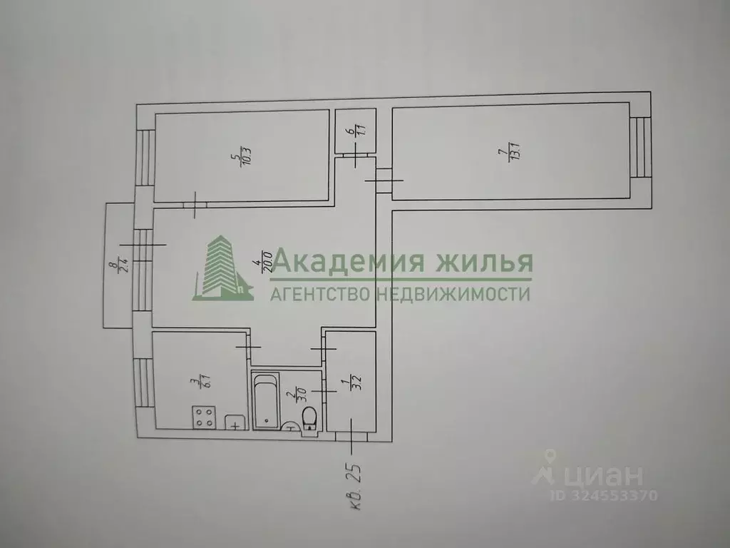 3-к кв. Саратовская область, Саратов ул. Имени Н.Е. Жуковского, 19А ... - Фото 2