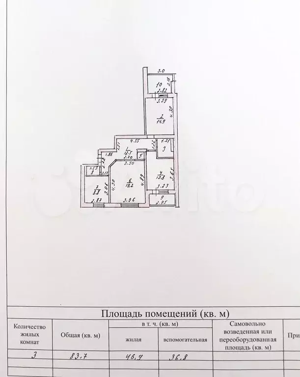 3-к. квартира, 84 м, 1/9 эт. - Фото 0