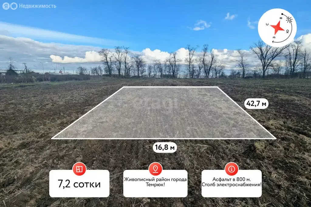 Участок в Краснодарский край, Темрюк (7.17 м) - Фото 1