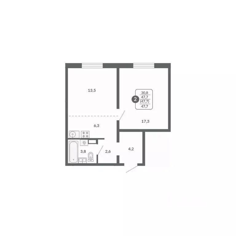 2-к кв. Кировская область, Киров ул. Потребкооперации, 34к1 (47.7 м) - Фото 1