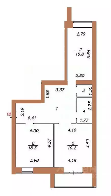 2-к кв. Вологодская область, Вологда Заречная ул., 12 (80.8 м) - Фото 0