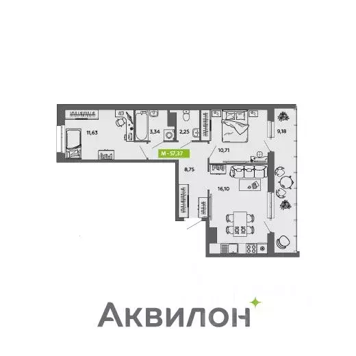 2-к кв. Архангельская область, Архангельск ул. Прокопия Галушина, 20 ... - Фото 0