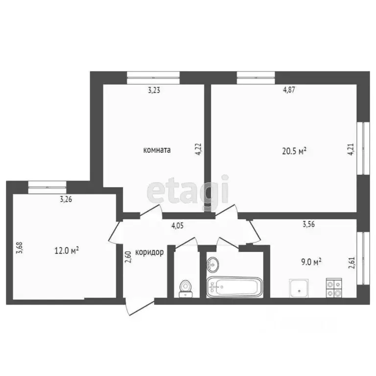 3-к кв. Коми, Сыктывкар Тентюковская ул., 204 (64.7 м) - Фото 1