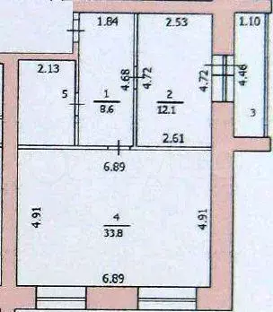 2-к. квартира, 60,8 м, 6/10 эт. - Фото 0