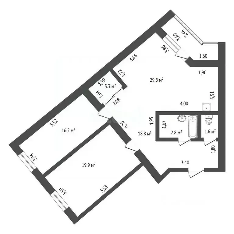 2-к кв. Амурская область, Благовещенск Игнатьевское ш., 12/3 (97.3 м) - Фото 1