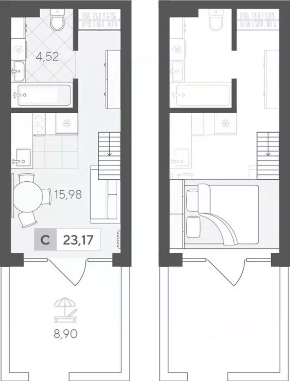 Студия Тюменская область, Тюменский район, д. Падерина ул. Сергея ... - Фото 1