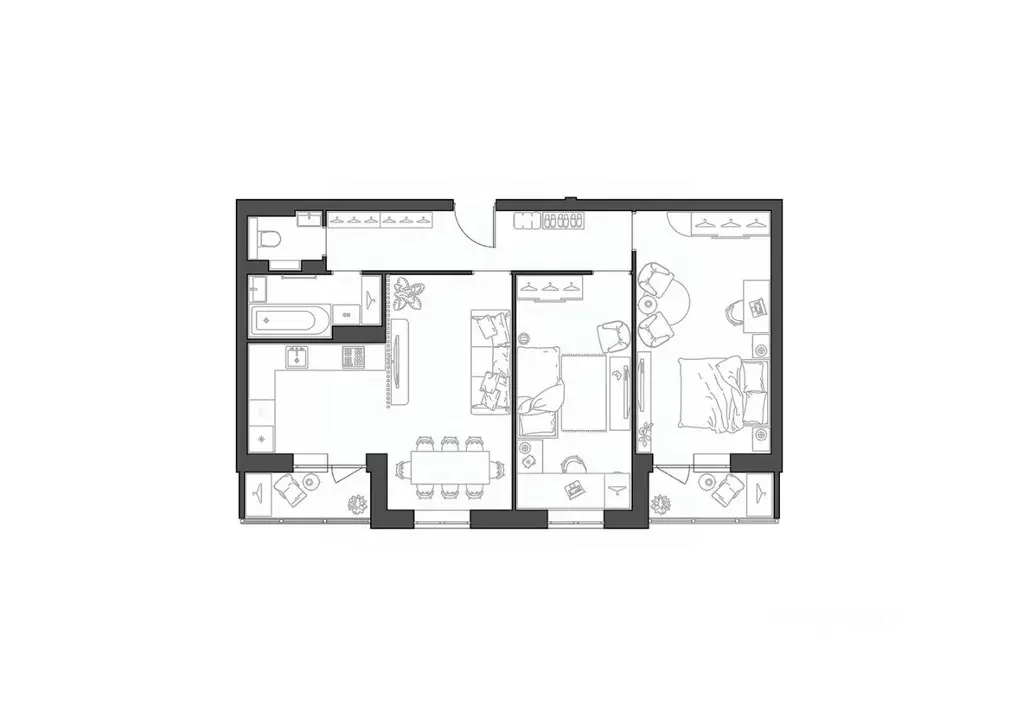 3-к кв. Волгоградская область, Волгоград Квартал жилой комплекс (76.31 ... - Фото 1