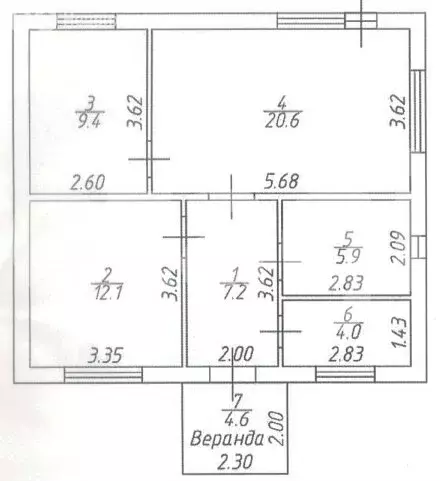 Дом в посёлок Комсомольский, квартал Комсомольский-19 (68 м) - Фото 1
