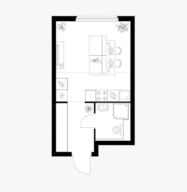 Студия Москва Кронштадтский бул., 9к3 (25.0 м) - Фото 1