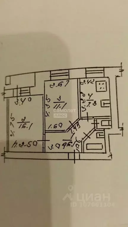 2-к кв. Липецкая область, Липецк просп. Победы, 19А (44.6 м) - Фото 2