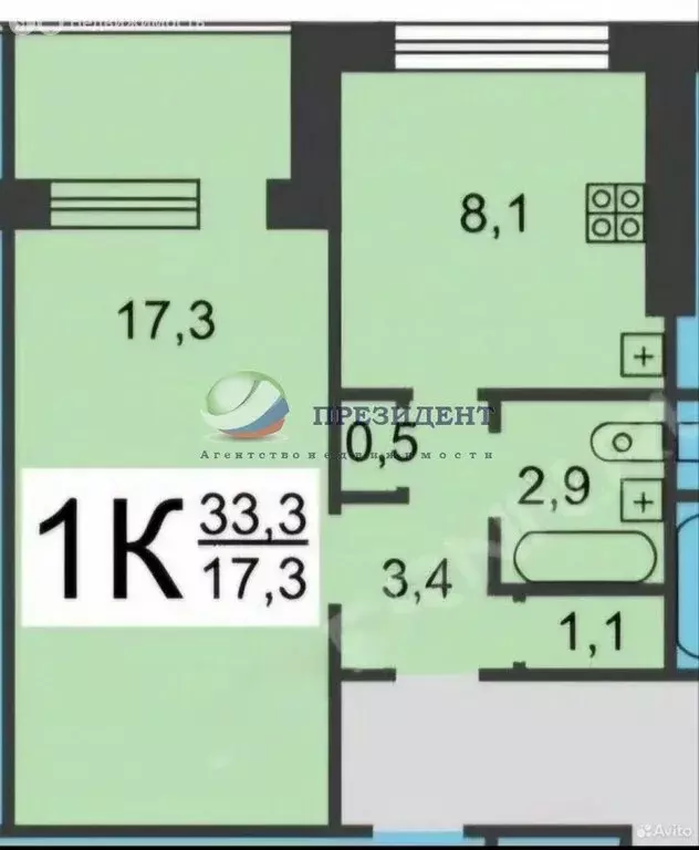 1-комнатная квартира: Нижний Новгород, улица Сергея Акимова, 23 (35 м) - Фото 0