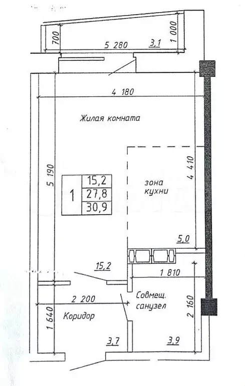 квартира-студия, 31 м, 6/9 эт. - Фото 0