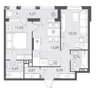 2-комнатная квартира: Ульяновск, улица Аблукова, 2 (36.77 м) - Фото 1