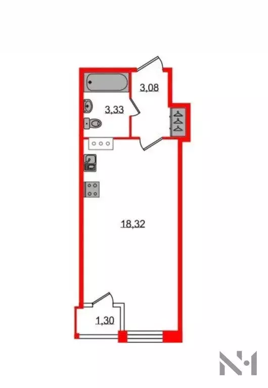 квартира-студия: санкт-петербург, планерная улица, 87к1 (26 м) - Фото 0