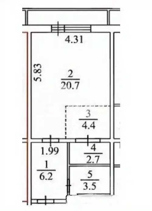 Студия Новосибирская область, Новосибирск ул. Ватутина, 93/2 (26.7 м) - Фото 2