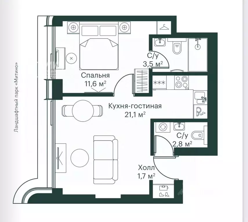 2-к кв. Москва Волоколамское ш., 97 (39.5 м) - Фото 1